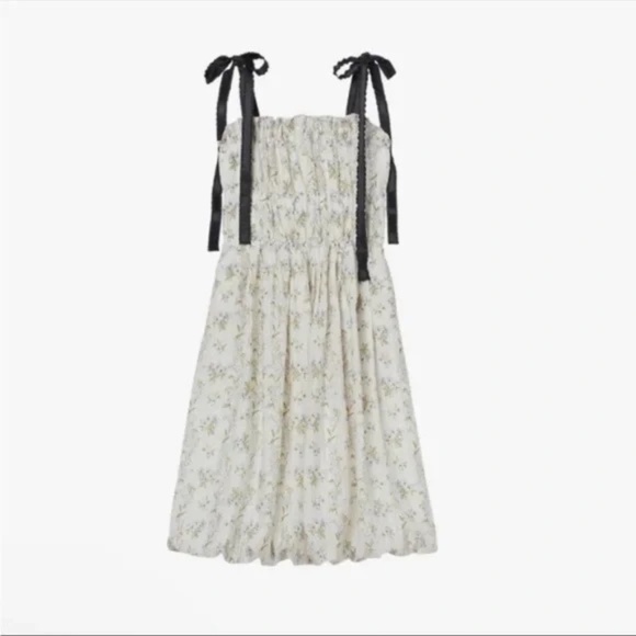 Brock Collection x H&M Lyocell Blend Dress Bow Tie Floral Small - Picture 9 of 9